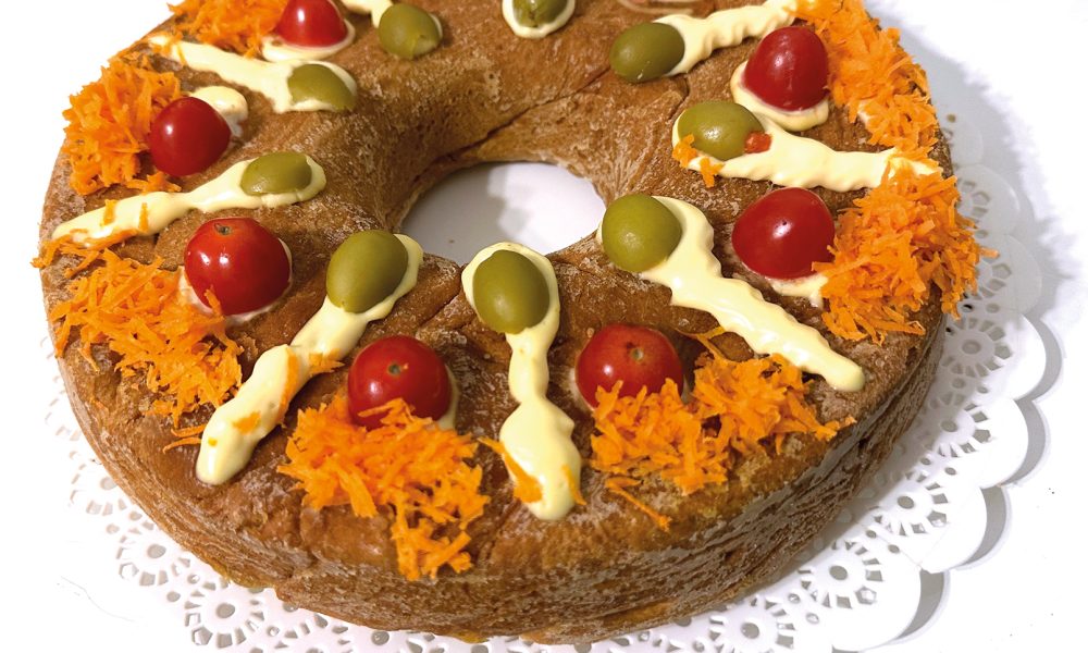 Torta salada con levadura y vegetales