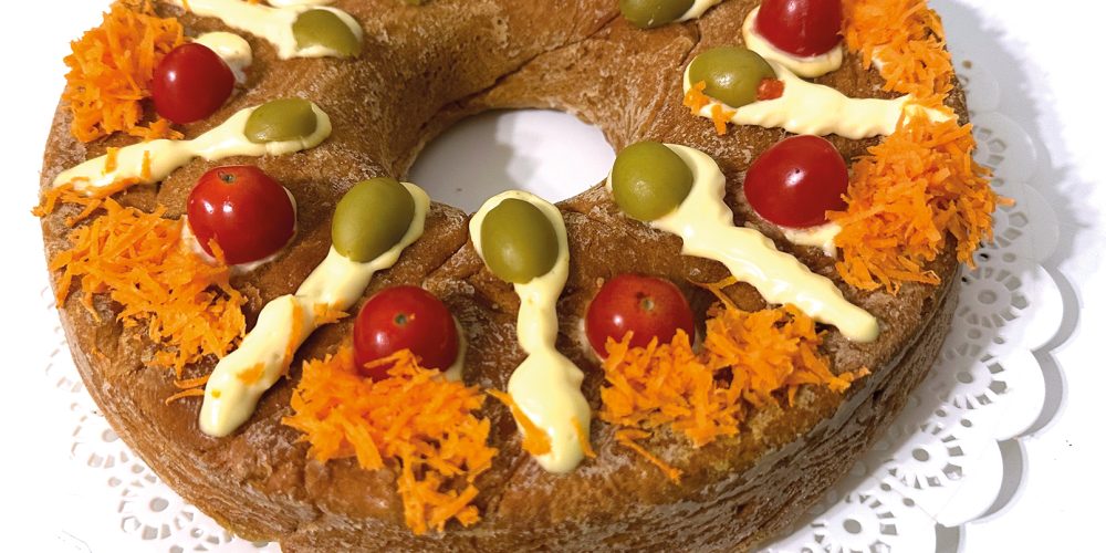 Torta salada con levadura y vegetales