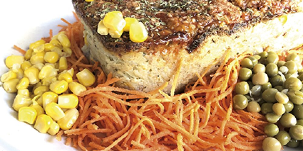 Budín de papas, choclos y jamón
