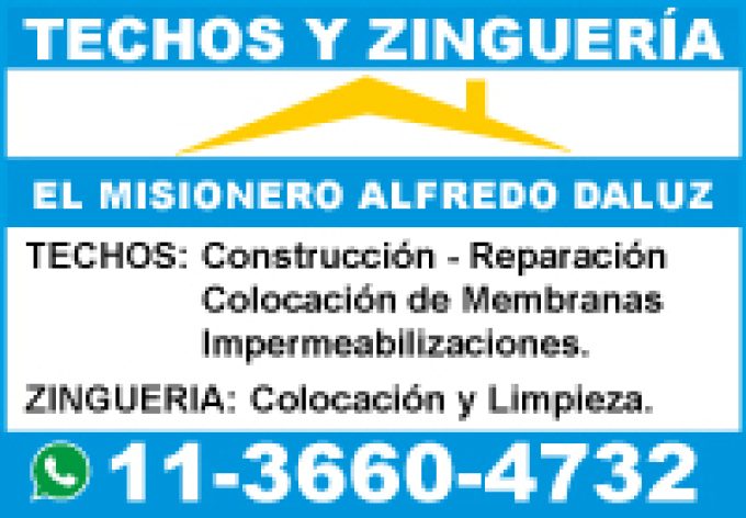 TECHOS Y ZINGUERIA – EL MISIONERO ALFREDO