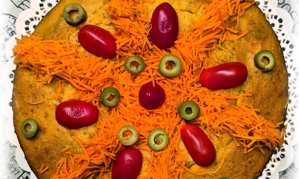 Savarin de cebollas de verdeo y zanahorias