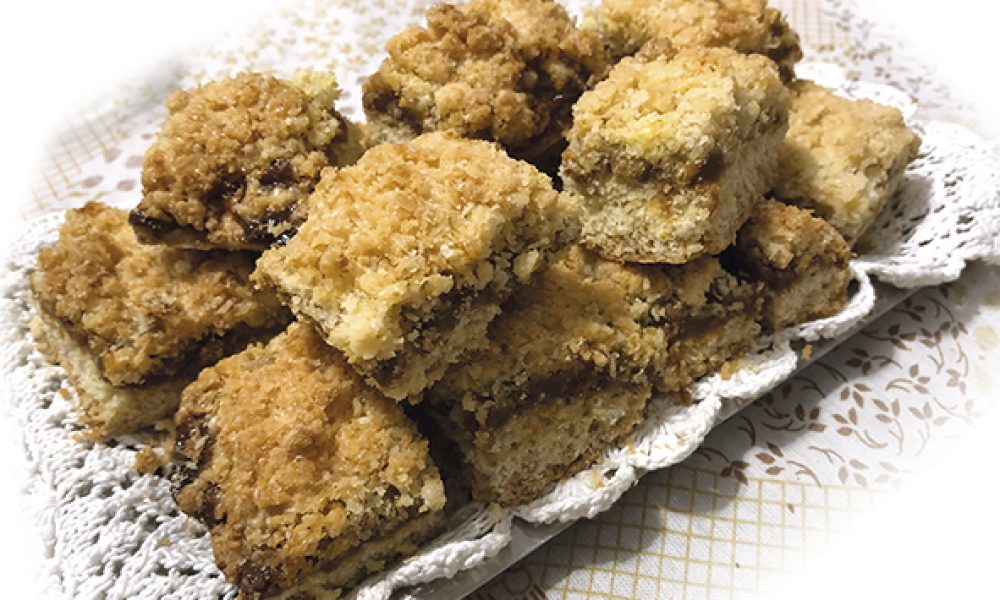 Masitas de dulce de leche con streusel de coco
