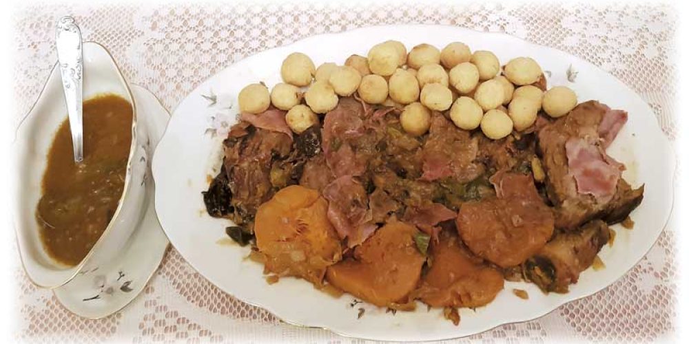 Bondiola de cerdo con mostaza a la miel y papitas noisette