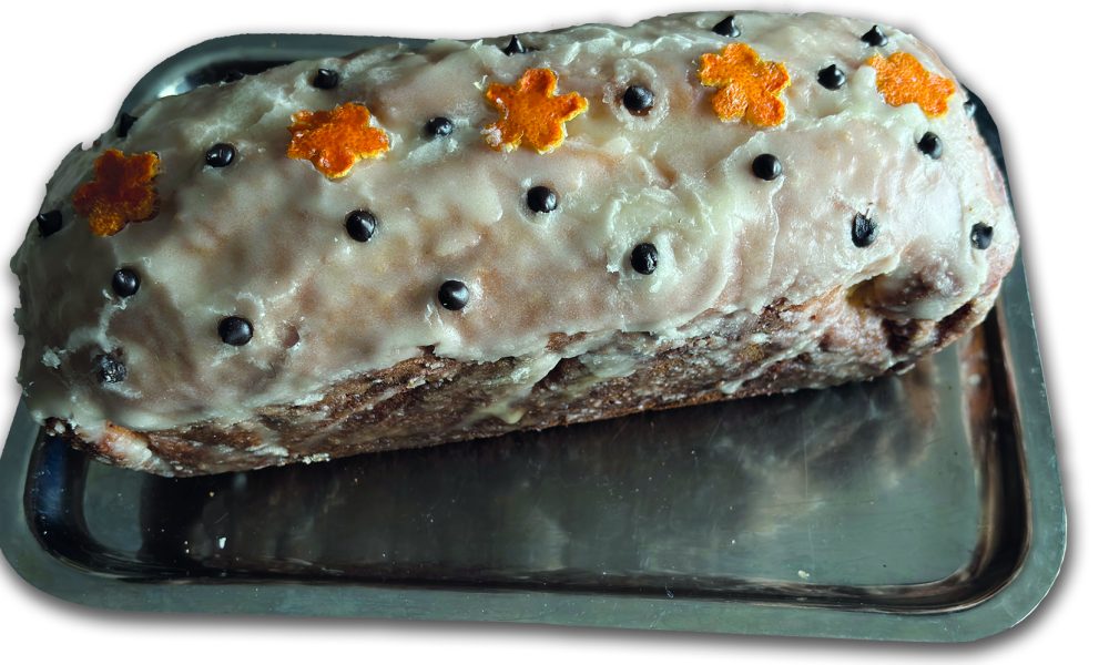 Budín de naranjas con glasé rústico