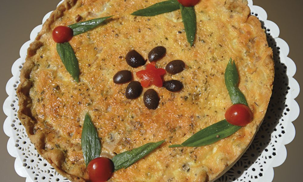 Quiche Navideño de jamón y champiñones