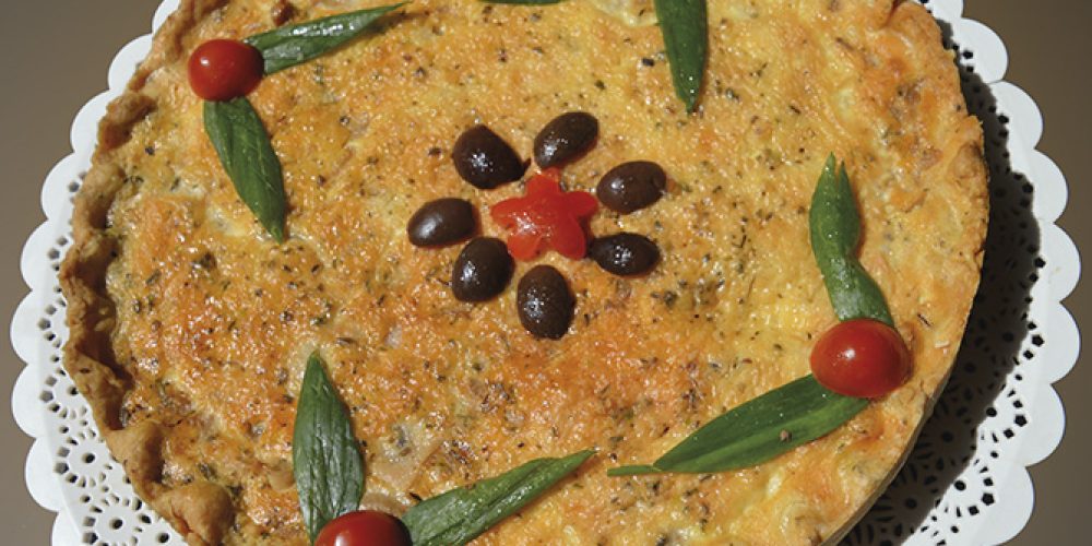 Quiche Navideño de jamón y champiñones