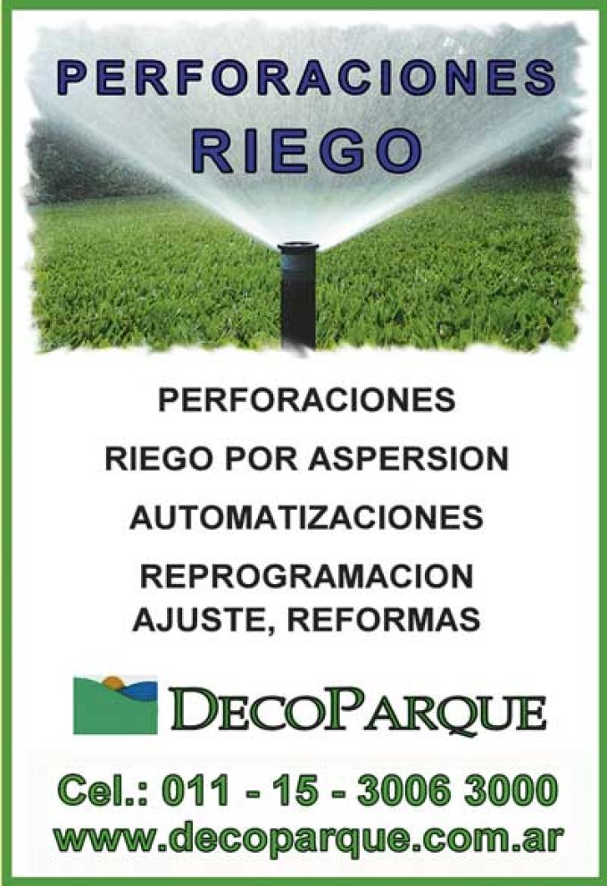 DECOPARQUE – RIEGO – BASTA DE SARRO