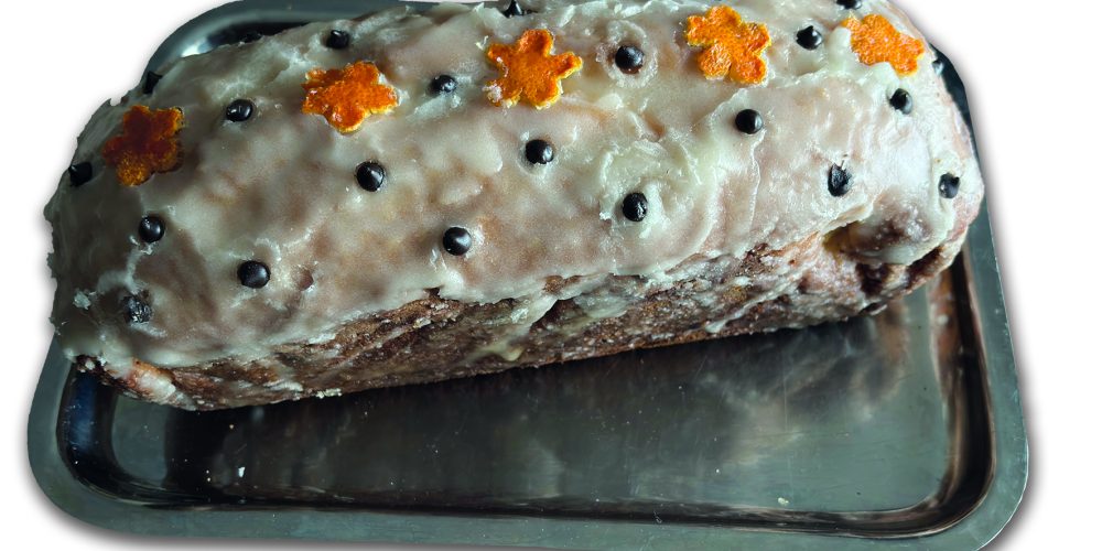 Budín de naranjas con glasé rústico