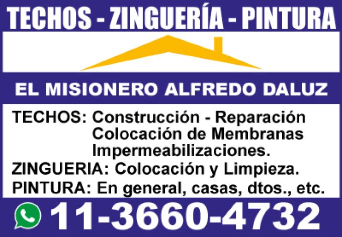 TECHOS Y ZINGUERIA – EL MISIONERO ALFREDO